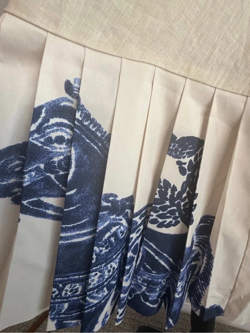 ALÉMAIS Rider Pleat Hem Mini Dress | Linen | Sz US 8 | Equestrian Coastal | NWT - Picture 7 of 11